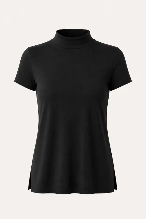 Short Sleeve Mock Neck Tunic