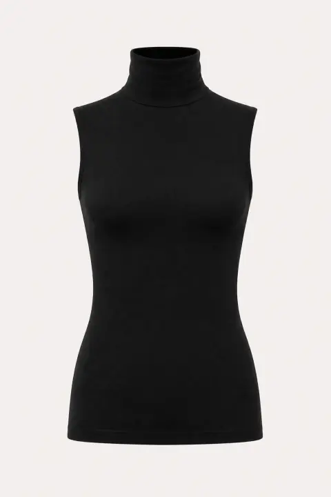 Sleeveless Integral Turtleneck Bodysuit