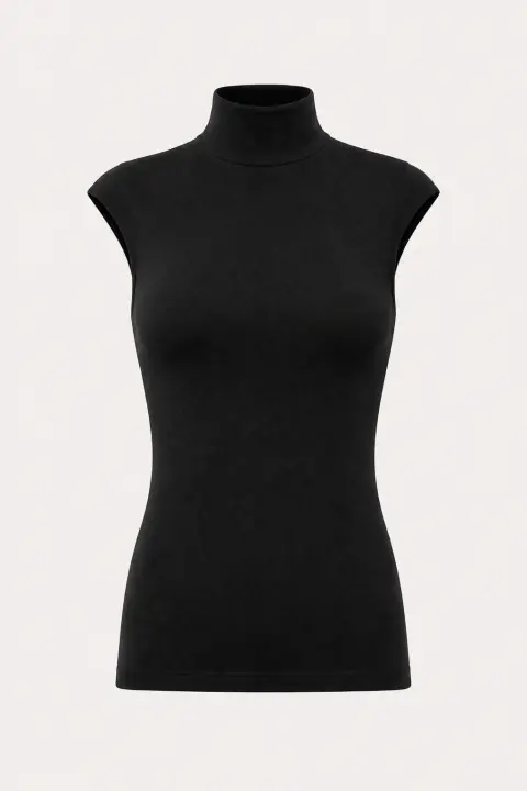 Cap Sleeve Mock Neck Bodysuit