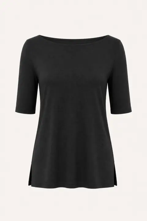Elbow-Length Boat Neck Tunic