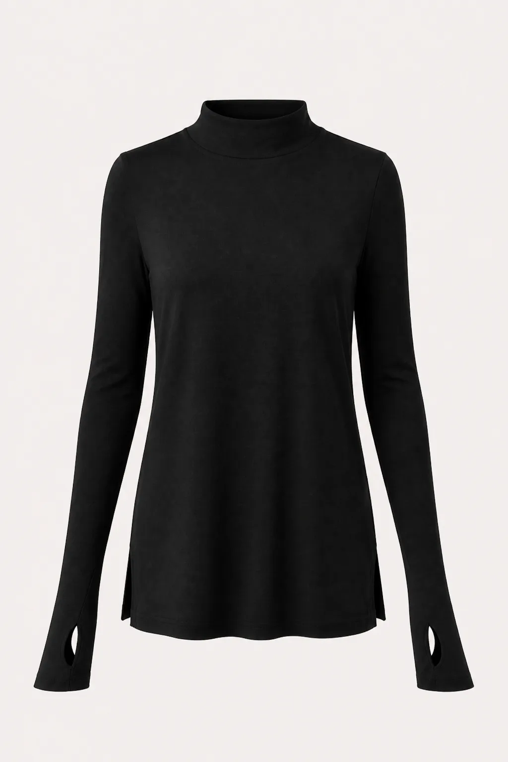 Thumbhole Sleeve Mock Neck Tunic MB-2720