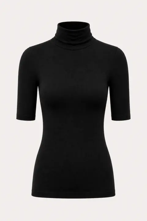 Elbow-Length Turtleneck Bodysuit
