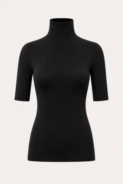 Elbow-Length Integral Turtleneck Bodysuit