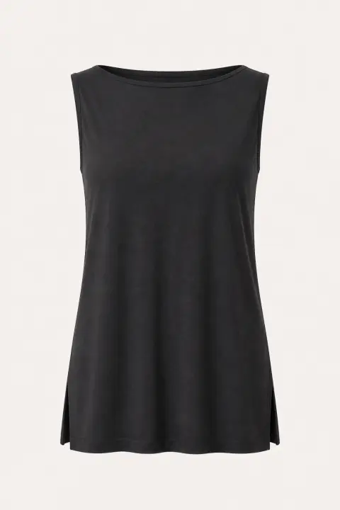 Sleeveless Boat Neck Tunic