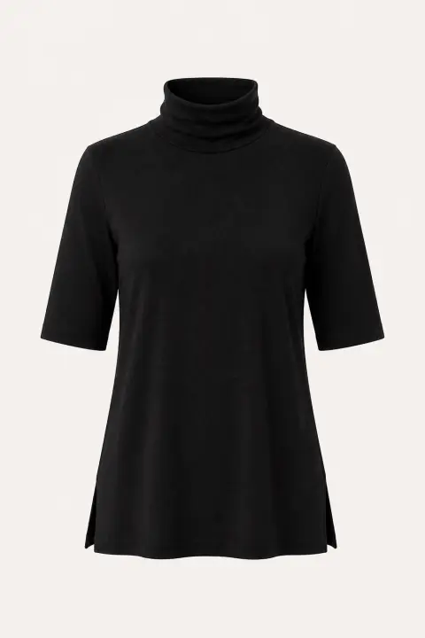 Elbow-Length Turtleneck Tunic