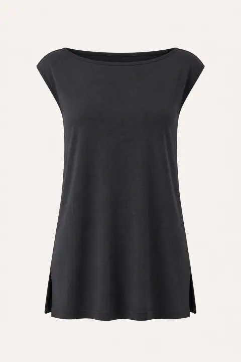 Cap Sleeve Boat Neck Tunic