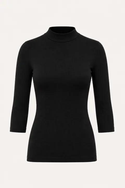 Three-Quarter Sleeve Mock Neck Bodysuit