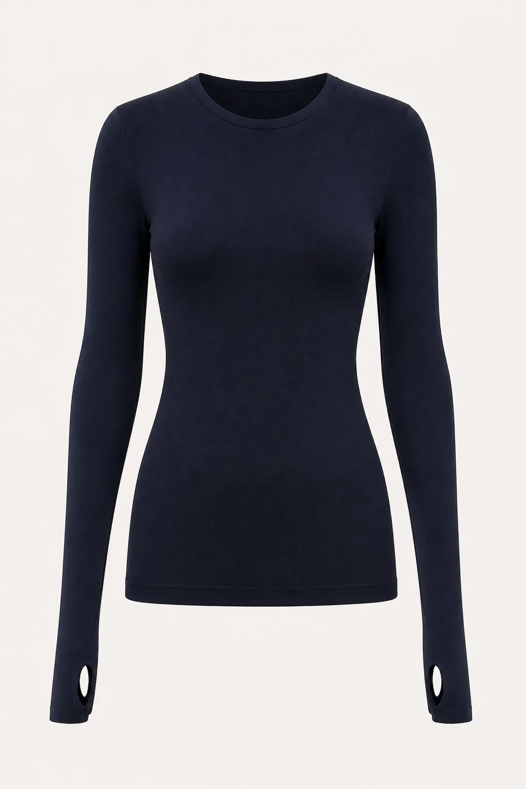 Thumbhole Sleeve Crew Neck Bodysuit MB-730