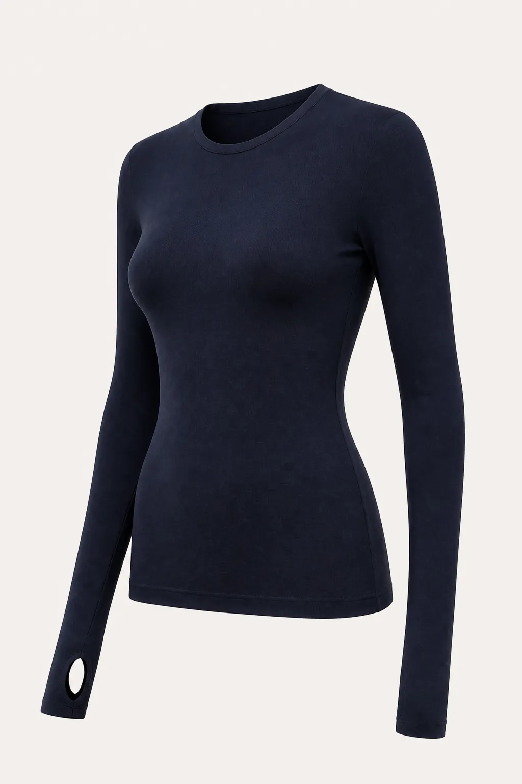 Thumbhole Sleeve Crew Neck Bodysuit 2