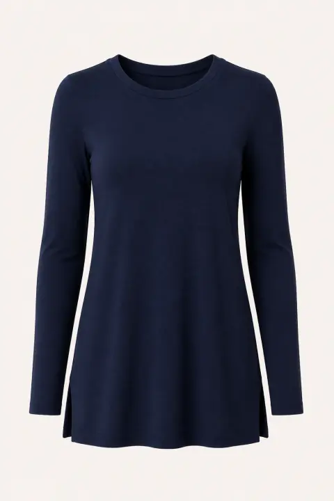 Long Sleeve Crew Neck Tunic