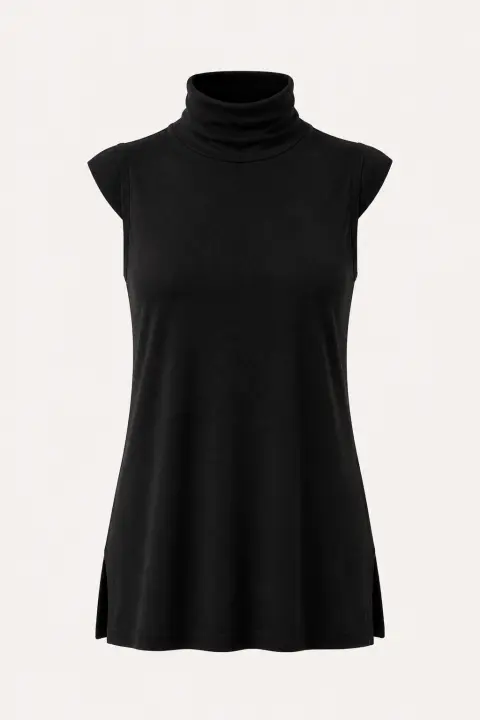 Cap Sleeve Turtleneck Tunic