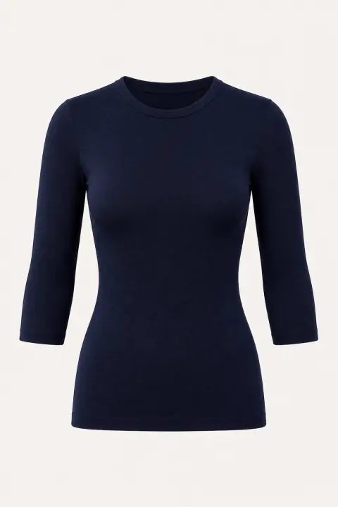 Three-Quarter Sleeve Crew Neck Bodysuit