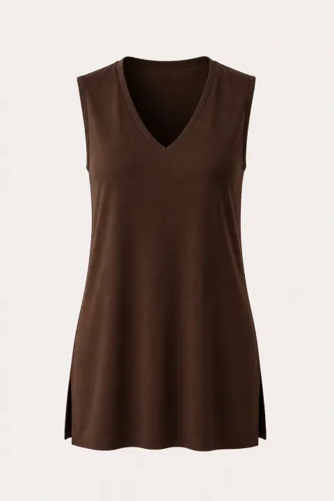 Sleeveless V-Neck Tunic
