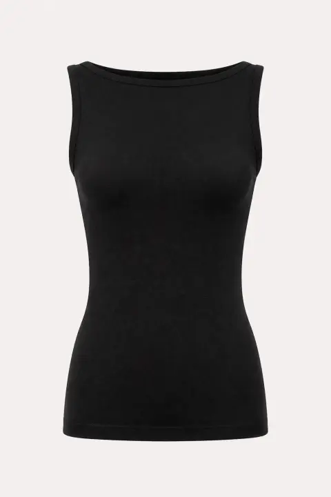 Sleeveless Boat Neck Bodysuit
