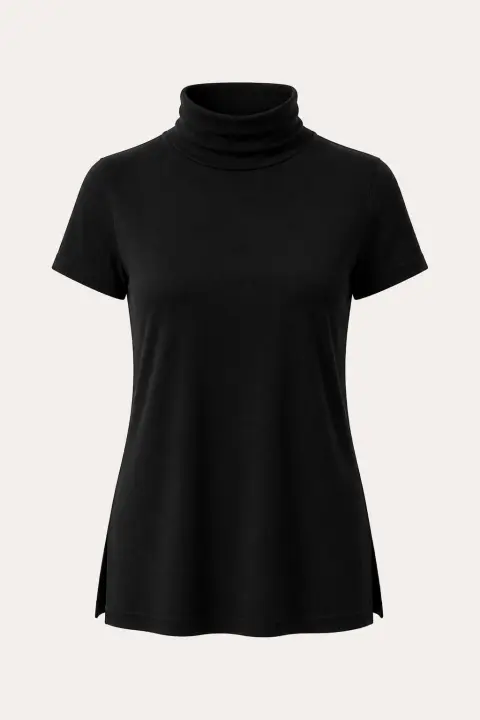 Short Sleeve Turtleneck Tunic
